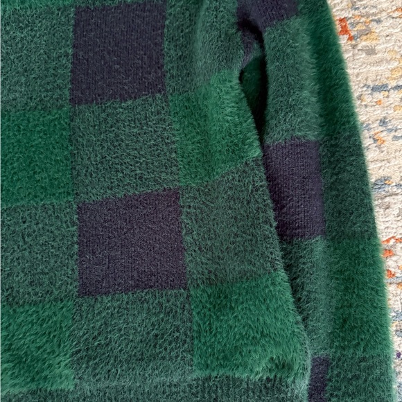 LIKE NEW Anthropologie Fred and Sibel Susan Plaid Pullover Green Black Sweater X - Picture 6 of 10